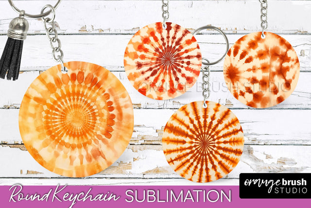 Autumn Tie Dye Keychain - Fall Keychain Sublimation Sublimation OrangeBrushStudio 