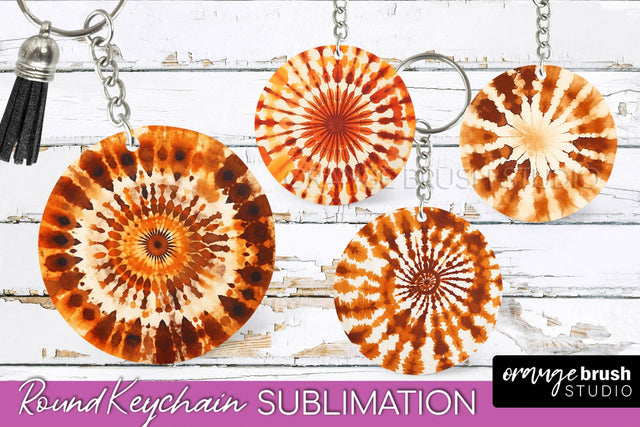 Autumn Tie Dye Keychain - Fall Keychain Sublimation Sublimation OrangeBrushStudio 