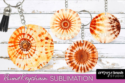 Autumn Tie Dye Keychain - Fall Keychain Sublimation Sublimation OrangeBrushStudio 