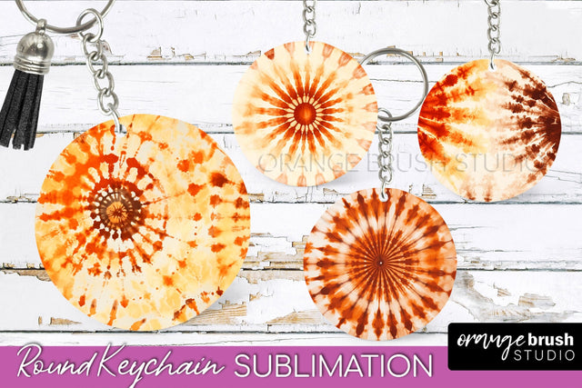 Autumn Tie Dye Keychain - Fall Keychain Sublimation Sublimation OrangeBrushStudio 