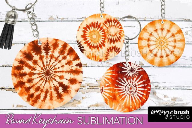 Autumn Tie Dye Keychain - Fall Keychain Sublimation Sublimation OrangeBrushStudio 