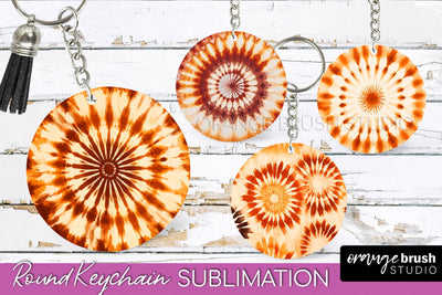 Autumn Tie Dye Keychain - Fall Keychain Sublimation Sublimation OrangeBrushStudio 