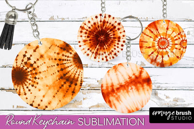 Autumn Tie Dye Keychain - Fall Keychain Sublimation Sublimation OrangeBrushStudio 