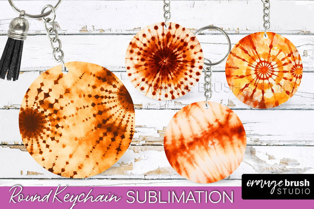 Autumn Tie Dye Keychain - Fall Keychain Sublimation Sublimation OrangeBrushStudio 