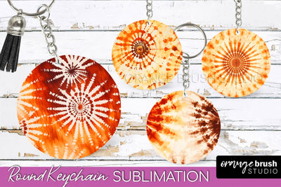 Autumn Tie Dye Keychain - Fall Keychain Sublimation Sublimation OrangeBrushStudio 