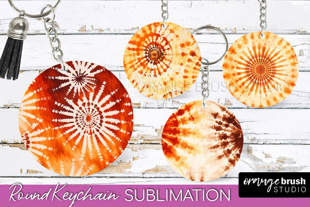 Autumn Tie Dye Keychain - Fall Keychain Sublimation Sublimation OrangeBrushStudio 