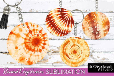 Autumn Tie Dye Keychain - Fall Keychain Sublimation Sublimation OrangeBrushStudio 