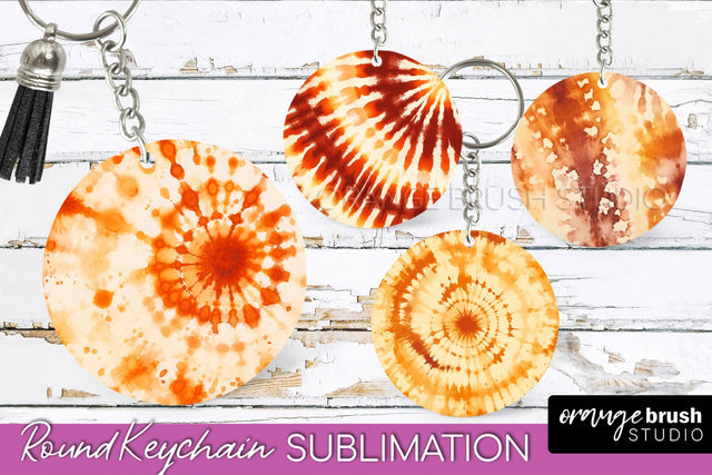 Autumn Tie Dye Keychain - Fall Keychain Sublimation Sublimation OrangeBrushStudio 