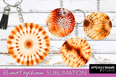 Autumn Tie Dye Keychain - Fall Keychain Sublimation Sublimation OrangeBrushStudio 