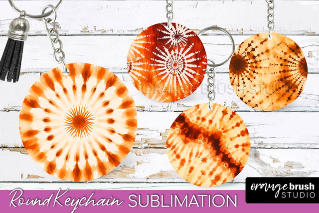 Autumn Tie Dye Keychain - Fall Keychain Sublimation Sublimation OrangeBrushStudio 