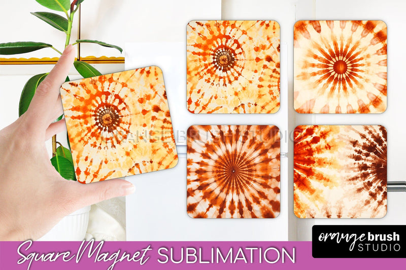 Autumn Tie Dye Magnet Sublimation - Fall Magnet PNG Sublimation OrangeBrushStudio 