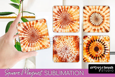 Autumn Tie Dye Magnet Sublimation - Fall Magnet PNG Sublimation OrangeBrushStudio 