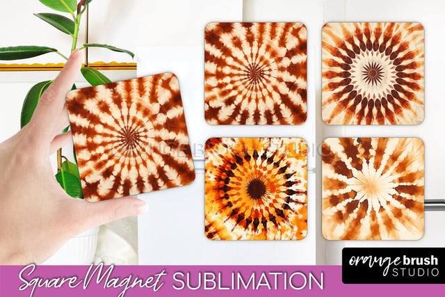 Autumn Tie Dye Magnet Sublimation - Fall Magnet PNG Sublimation OrangeBrushStudio 