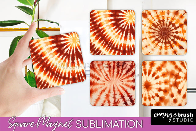 Autumn Tie Dye Magnet Sublimation - Fall Magnet PNG Sublimation OrangeBrushStudio 