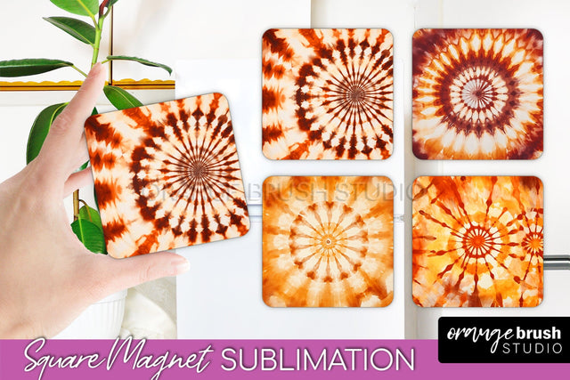 Autumn Tie Dye Magnet Sublimation - Fall Magnet PNG Sublimation OrangeBrushStudio 