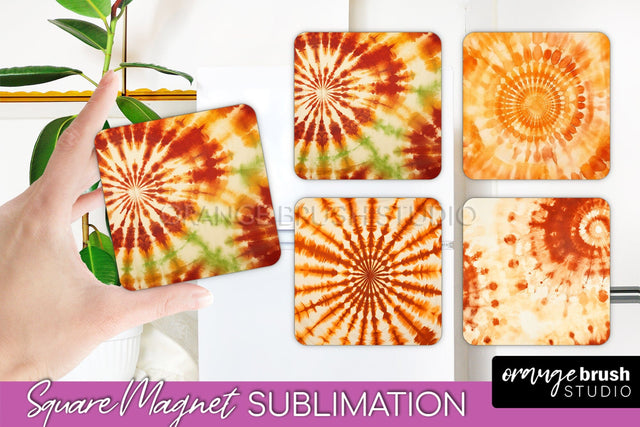 Autumn Tie Dye Magnet Sublimation - Fall Magnet PNG Sublimation OrangeBrushStudio 