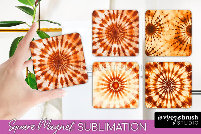 Autumn Tie Dye Magnet Sublimation - Fall Magnet PNG Sublimation OrangeBrushStudio 