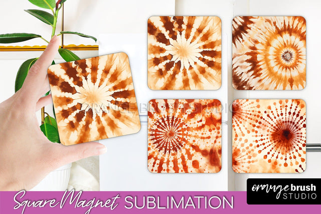 Autumn Tie Dye Magnet Sublimation - Fall Magnet PNG Sublimation OrangeBrushStudio 