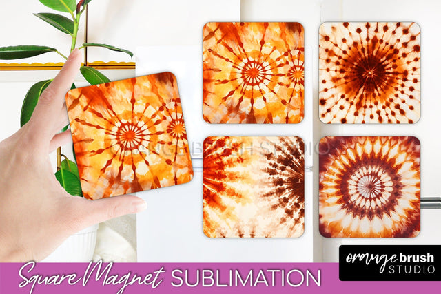 Autumn Tie Dye Magnet Sublimation - Fall Magnet PNG Sublimation OrangeBrushStudio 
