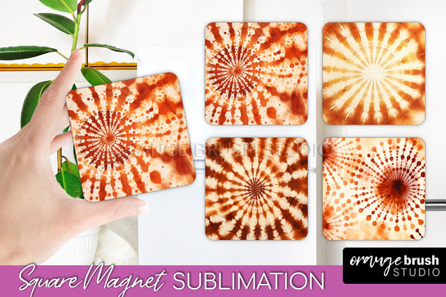 Autumn Tie Dye Magnet Sublimation - Fall Magnet PNG Sublimation OrangeBrushStudio 