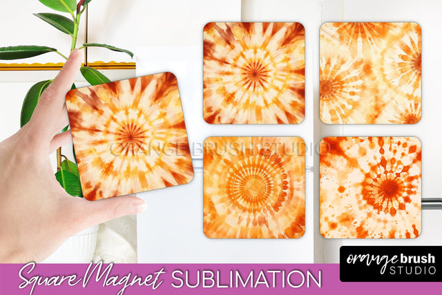 Autumn Tie Dye Magnet Sublimation - Fall Magnet PNG Sublimation OrangeBrushStudio 