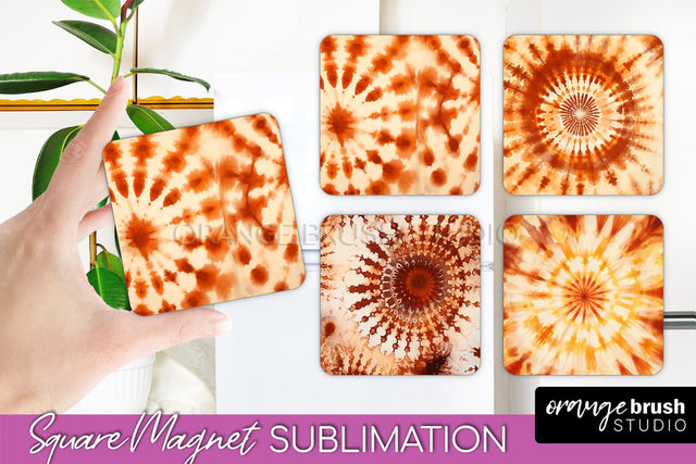 Autumn Tie Dye Magnet Sublimation - Fall Magnet PNG Sublimation OrangeBrushStudio 