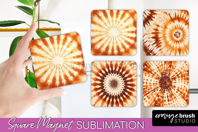 Autumn Tie Dye Magnet Sublimation - Fall Magnet PNG Sublimation OrangeBrushStudio 