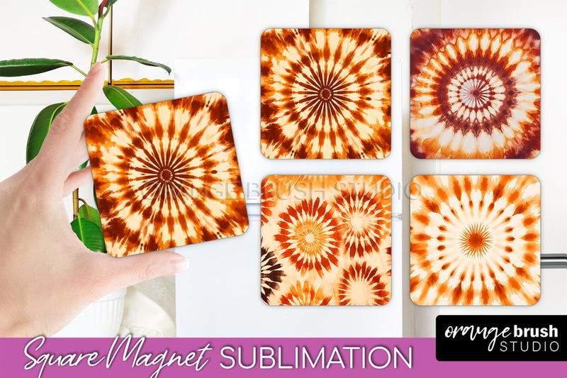 Autumn Tie Dye Magnet Sublimation - Fall Magnet PNG Sublimation OrangeBrushStudio 