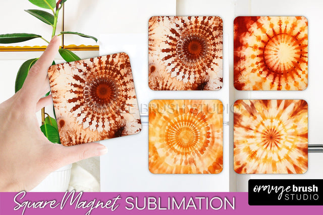 Autumn Tie Dye Magnet Sublimation - Fall Magnet PNG Sublimation OrangeBrushStudio 