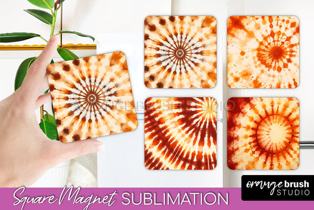 Autumn Tie Dye Magnet Sublimation - Fall Magnet PNG Sublimation OrangeBrushStudio 