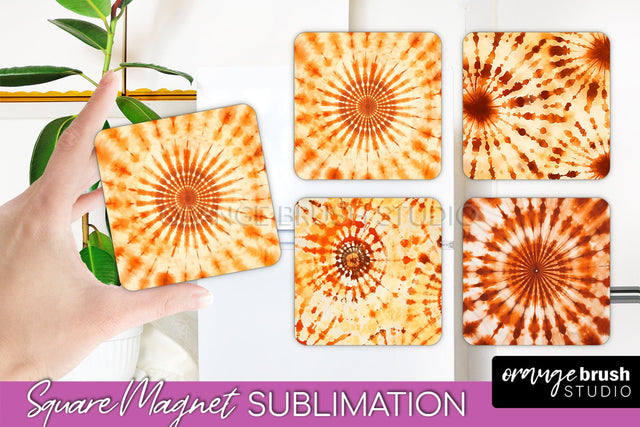 Autumn Tie Dye Magnet Sublimation - Fall Magnet PNG Sublimation OrangeBrushStudio 
