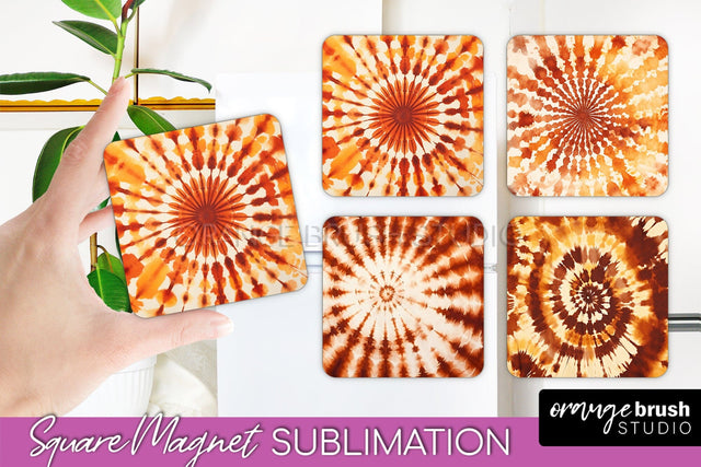 Autumn Tie Dye Magnet Sublimation - Fall Magnet PNG Sublimation OrangeBrushStudio 
