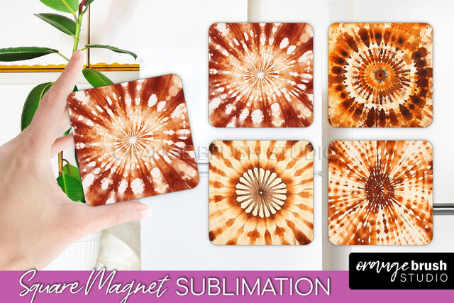 Autumn Tie Dye Magnet Sublimation - Fall Magnet PNG Sublimation OrangeBrushStudio 