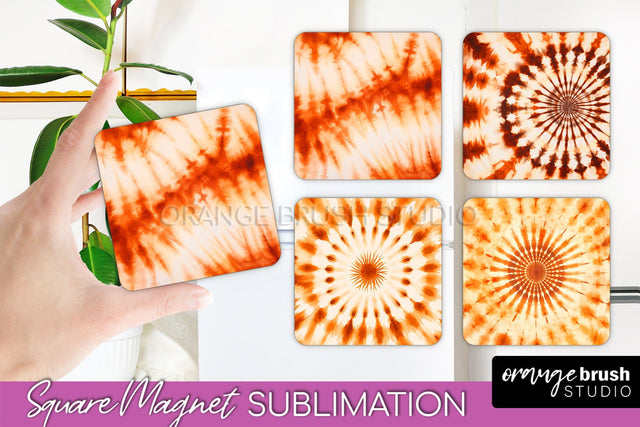 Autumn Tie Dye Magnet Sublimation - Fall Magnet PNG Sublimation OrangeBrushStudio 