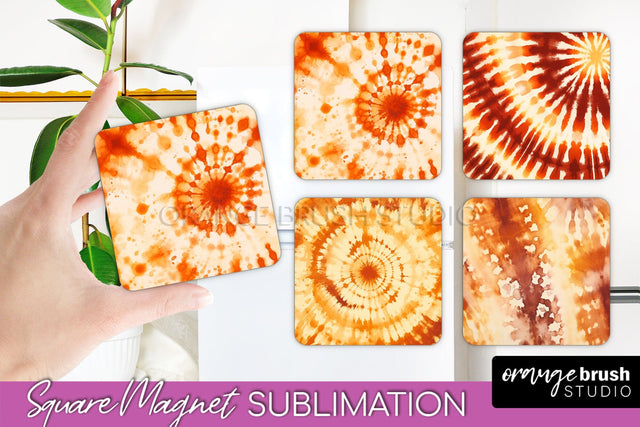 Autumn Tie Dye Magnet Sublimation - Fall Magnet PNG Sublimation OrangeBrushStudio 
