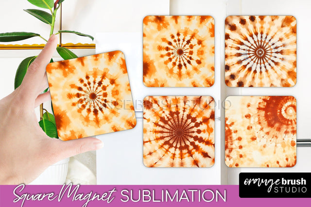 Autumn Tie Dye Magnet Sublimation - Fall Magnet PNG Sublimation OrangeBrushStudio 
