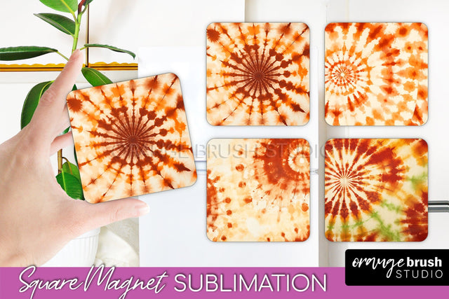 Autumn Tie Dye Magnet Sublimation - Fall Magnet PNG Sublimation OrangeBrushStudio 