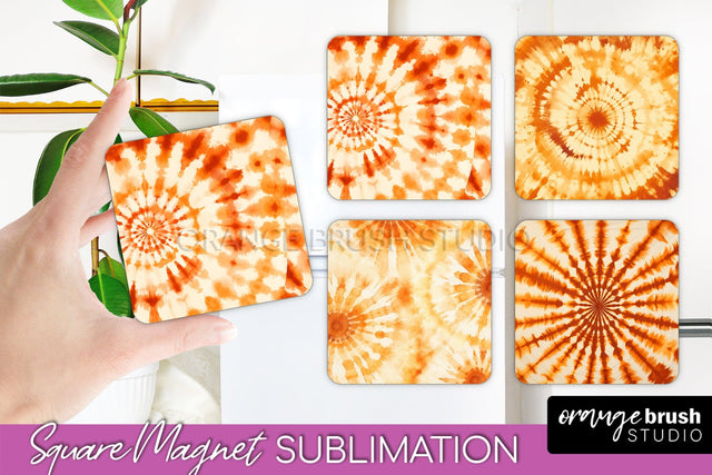 Autumn Tie Dye Magnet Sublimation - Fall Magnet PNG Sublimation OrangeBrushStudio 