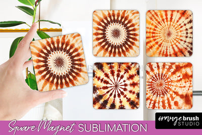 Autumn Tie Dye Magnet Sublimation - Fall Magnet PNG Sublimation OrangeBrushStudio 