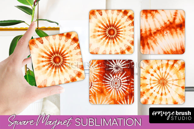 Autumn Tie Dye Magnet Sublimation - Fall Magnet PNG Sublimation OrangeBrushStudio 