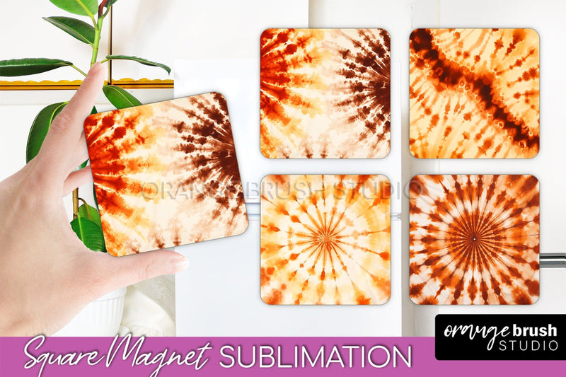 Autumn Tie Dye Magnet Sublimation - Fall Magnet PNG Sublimation OrangeBrushStudio 