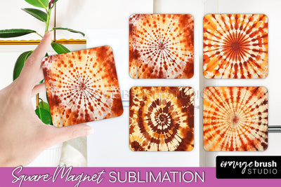 Autumn Tie Dye Magnet Sublimation - Fall Magnet PNG Sublimation OrangeBrushStudio 