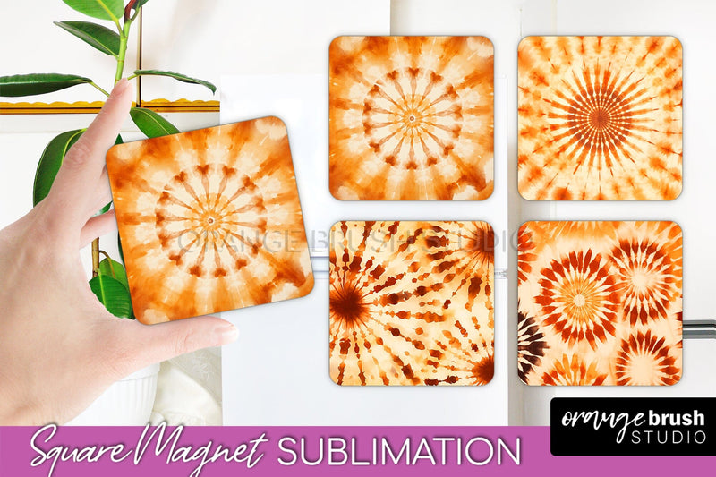 Autumn Tie Dye Magnet Sublimation - Fall Magnet PNG Sublimation OrangeBrushStudio 