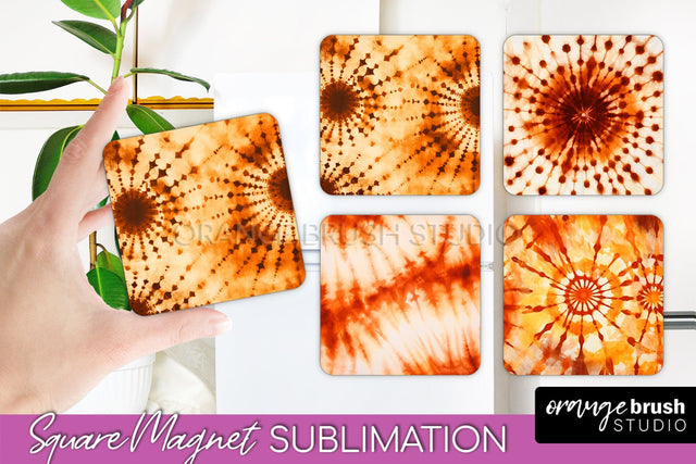 Autumn Tie Dye Magnet Sublimation - Fall Magnet PNG Sublimation OrangeBrushStudio 