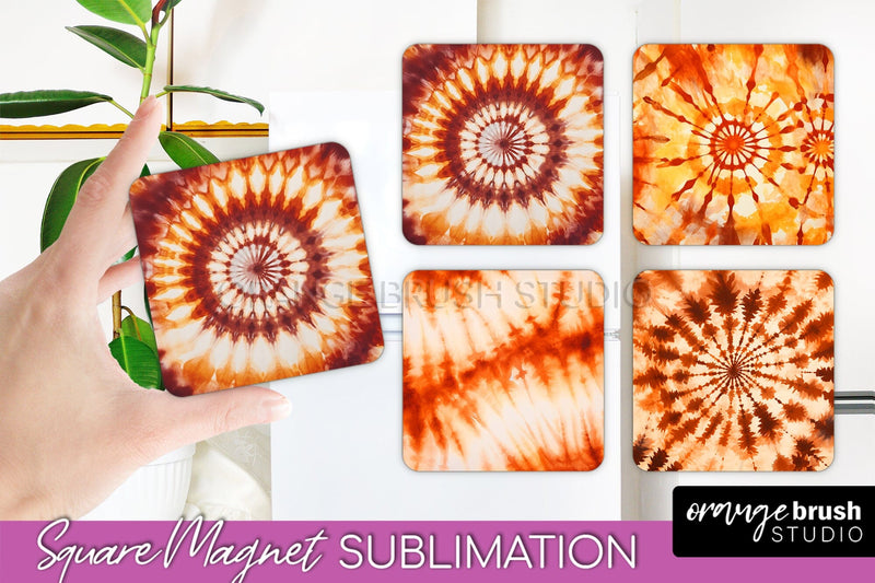 Autumn Tie Dye Magnet Sublimation - Fall Magnet PNG Sublimation OrangeBrushStudio 