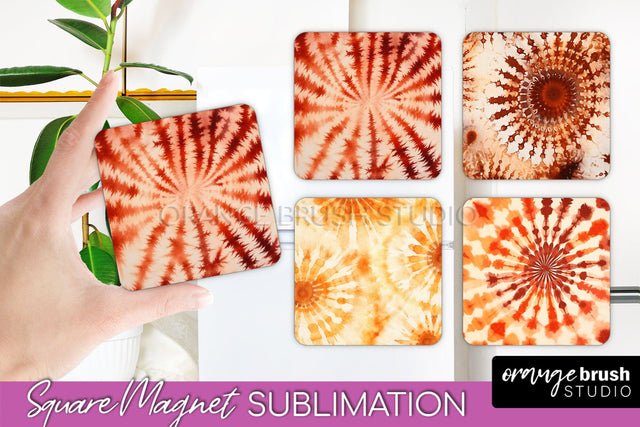 Autumn Tie Dye Magnet Sublimation - Fall Magnet PNG Sublimation OrangeBrushStudio 