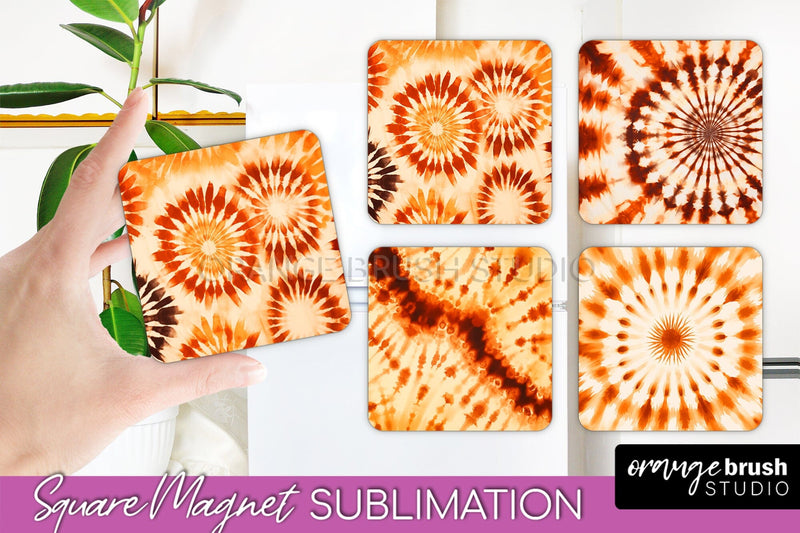 Autumn Tie Dye Magnet Sublimation - Fall Magnet PNG Sublimation OrangeBrushStudio 
