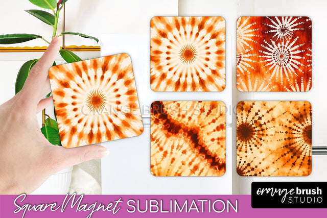 Autumn Tie Dye Magnet Sublimation - Fall Magnet PNG Sublimation OrangeBrushStudio 
