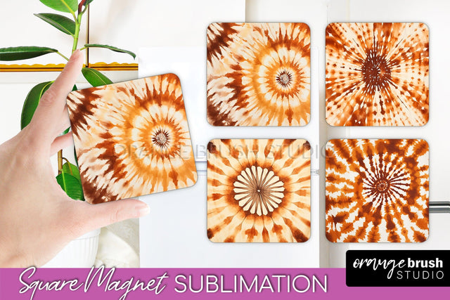 Autumn Tie Dye Magnet Sublimation - Fall Magnet PNG Sublimation OrangeBrushStudio 