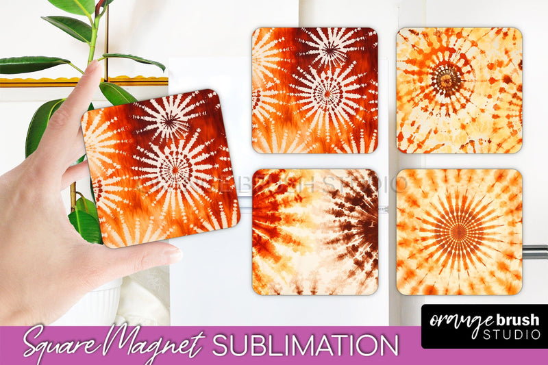 Autumn Tie Dye Magnet Sublimation - Fall Magnet PNG Sublimation OrangeBrushStudio 